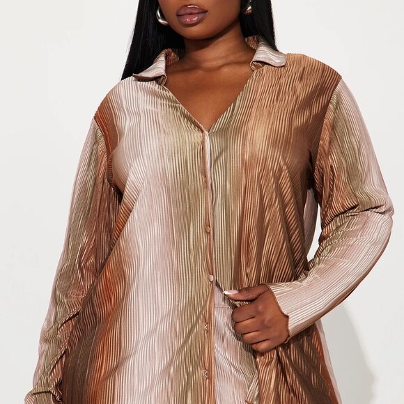 Isabel Shimmer Plisse Pant Set - Picture 5 of 6